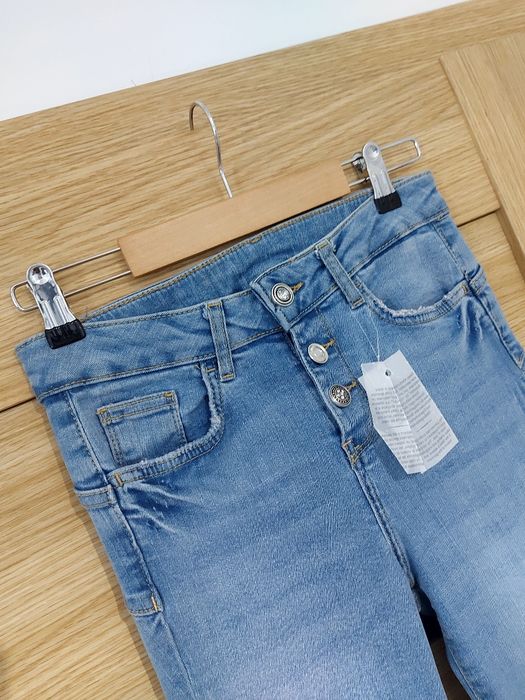 Liu Jo Milano damskie spodnie jeansy z wysokim stanem cropped  XS 26