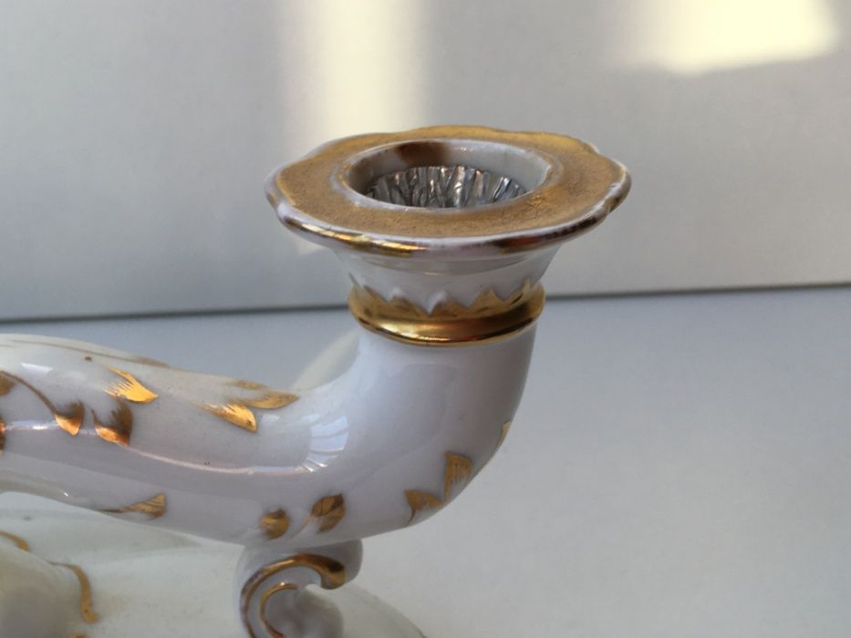 Castiçal antigo em porcelan alemã, anos 20/30