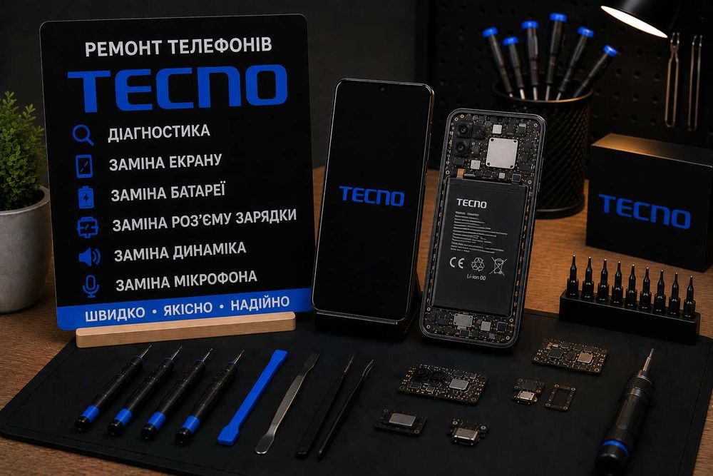 Ремонт телефонів Tecno. Заміна екрану та інших комплетуючих