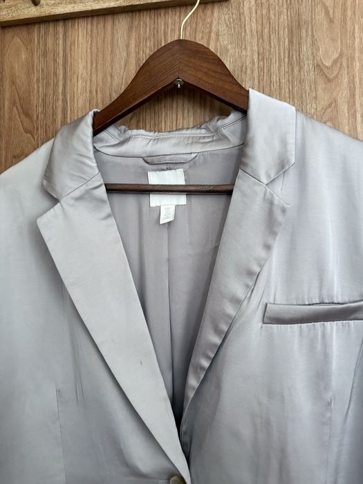 satynowa imprezowa marynarka h&m