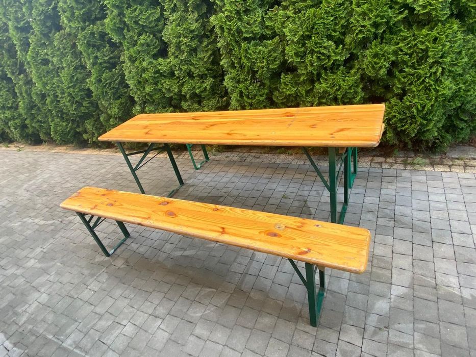 Zestaw biesiadny ,ławka,stół,parasol,zestaw imprezowy.nalewak do piwa