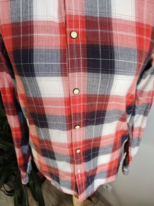Koszula Levi's Strauss męska retro vintage w krate 100 % bawełna czerwona