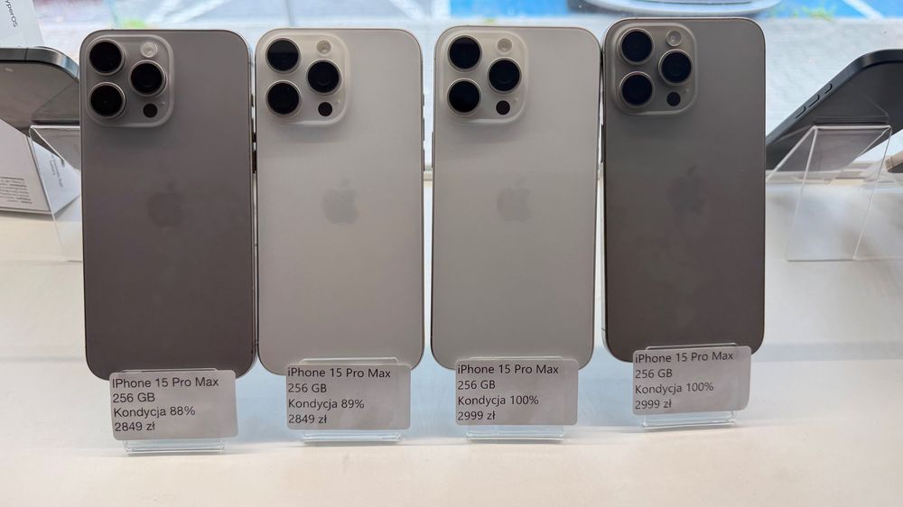 Telefon iPhone 15 Pro Max 256GB 100% Leszno Dworcowa Gwarancja