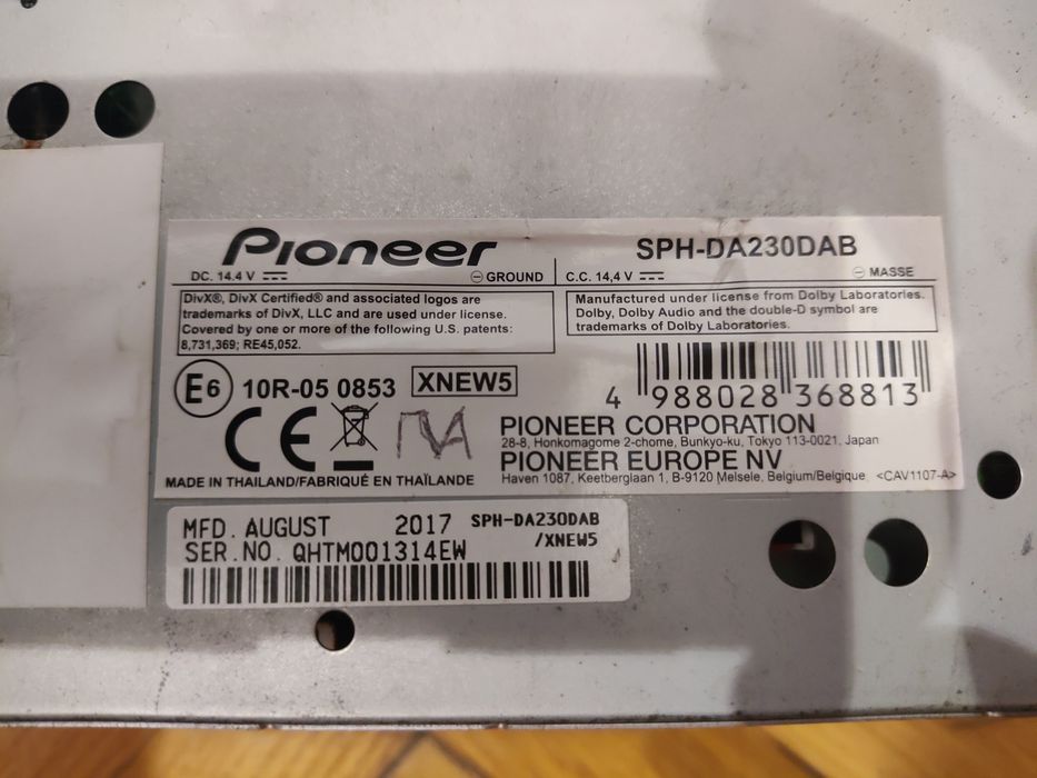 Odtwarzacz Pioneer SPH-DA230dab