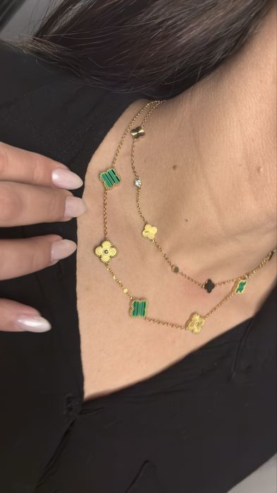 Conjunto verde colar e brincos