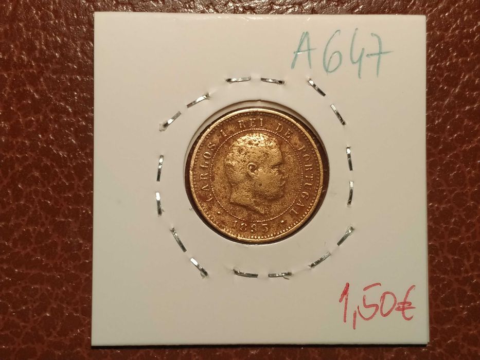 A647 moeda de 5 reis de 1893 D. Carlos I - Monarquia Portugal