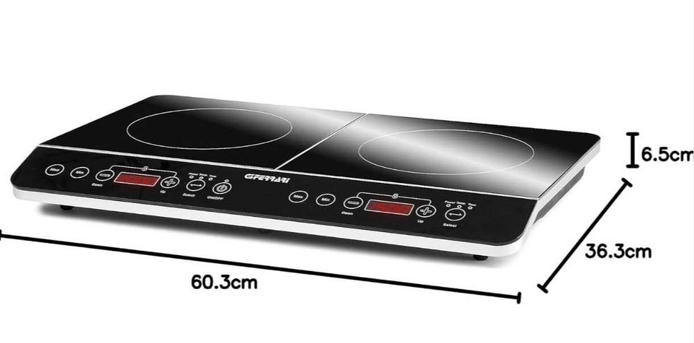 Placa de indução dupla portatil, NOVA, embalada