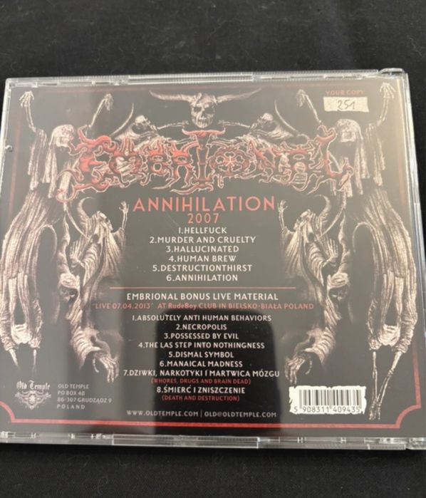 Embrional-Annihilation demo+ koncert. 1 wydanie