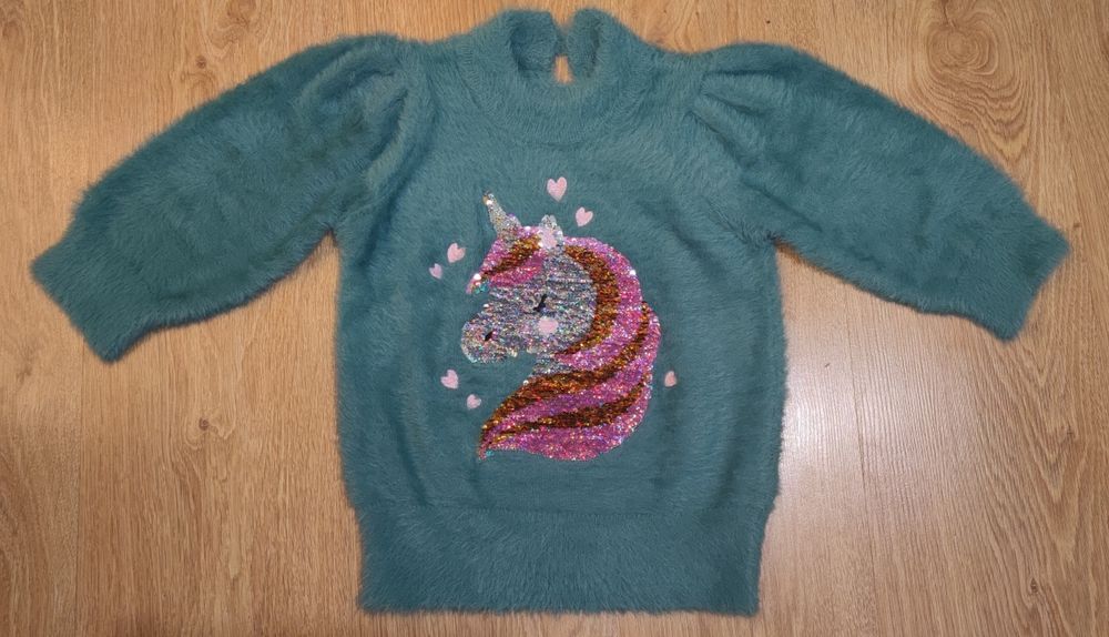 Dziewczęcy sweter z dwustronnymi cekinami