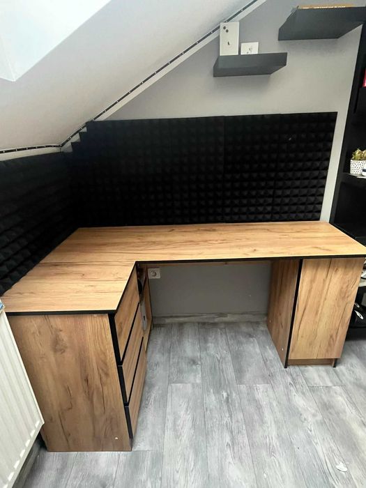 Biurko narożne drewno