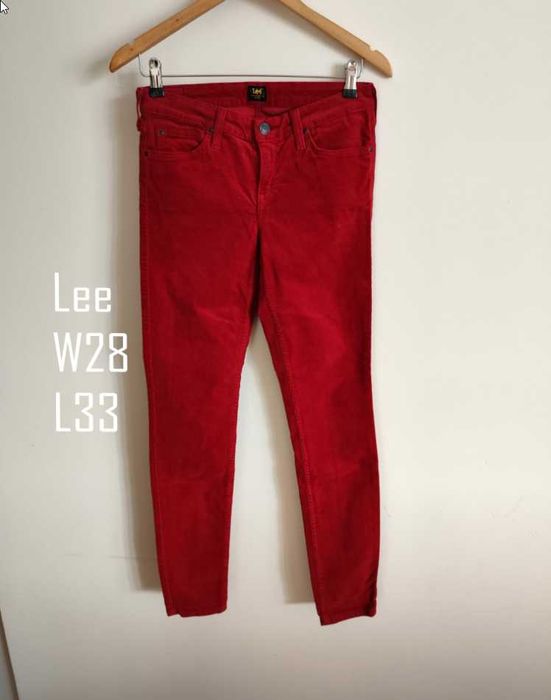 Spodnie sztruksowe damskie LEE W28 L33 camel rude sztruks S M