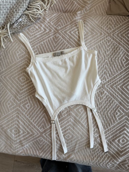 Майка біла с гартерами bazhane