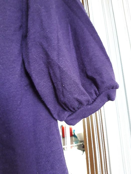 Vestido largo de malha de cor roxa (S)