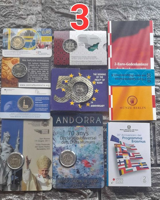 Vários conjuntos de Euro coincards. 100€ cada conjunto.