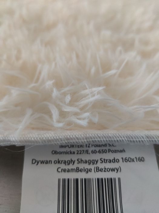 Dywan Shaggy antypoślizgowy okrągły miękki pluszowy 160×160