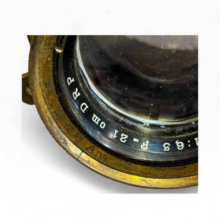 Lente Vintage Carl Zeiss Jena DRP Tessar 21cm f/6.3 em Latão