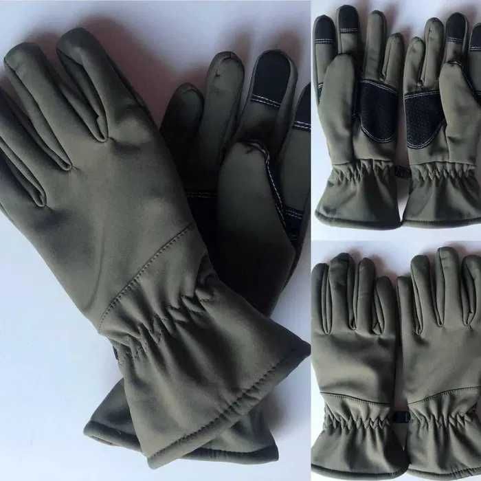 Зимові тактичні рукавиці Softshell олива, мультикам M L XL XXL