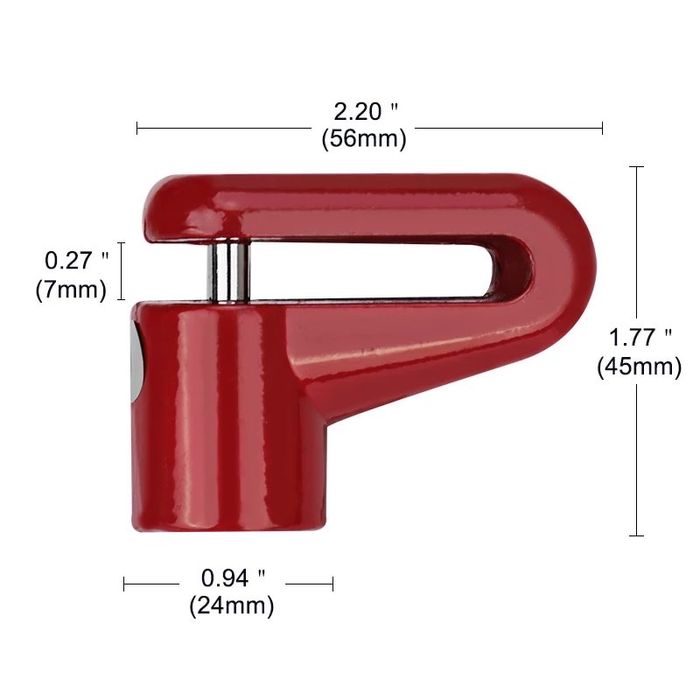Cadeado antifurto disco moto com cabo de aço - 3 cores
