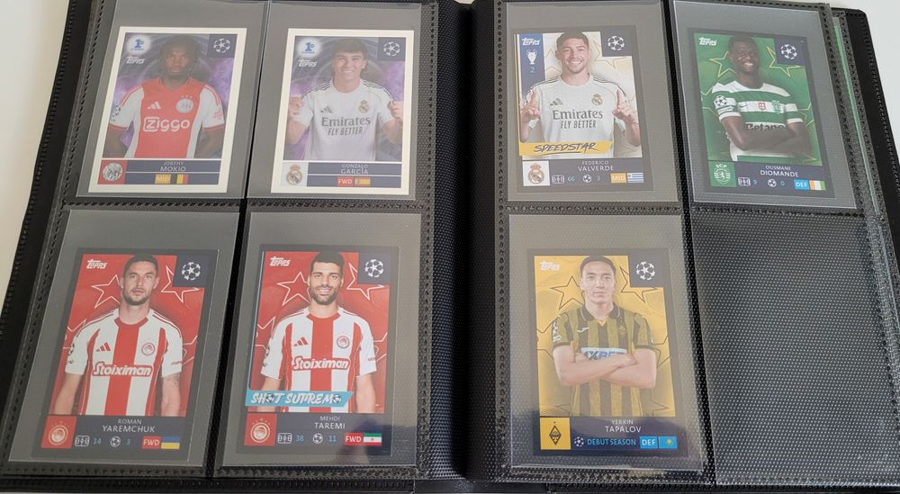Stickers Cromos, Cartas Cards, novos paralelos Topps e Panini