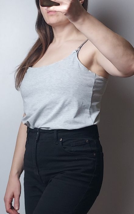 H&M MAMA_jasnoszary top do karmienia_L