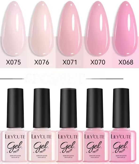 Piękne nowe lakiery hybrydowe zestaw odcienie różu lakier hybrydowy