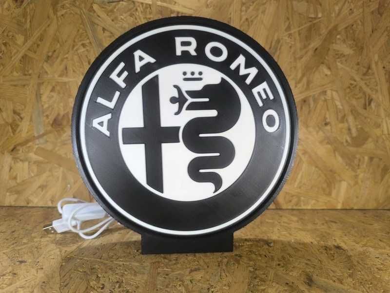 Lightbox Luminaria decorativa Alfa Romeo 2cores