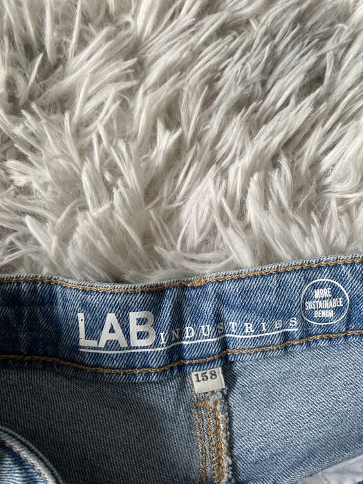 Jeansy z rozdarciami na kolanach szerokie XS 34 lab industries