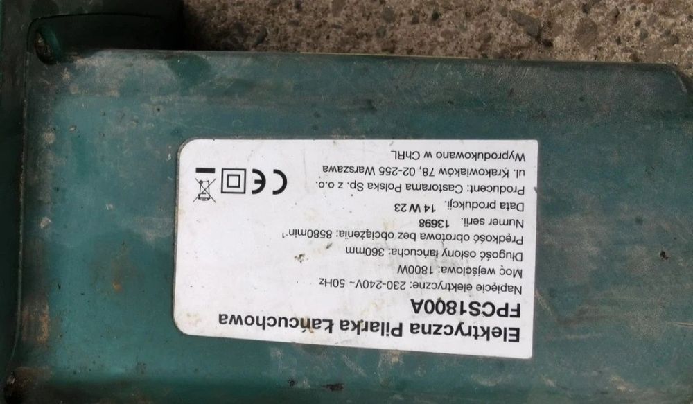 Pilarka,piła łańcuchowa elektryczna 1800 w