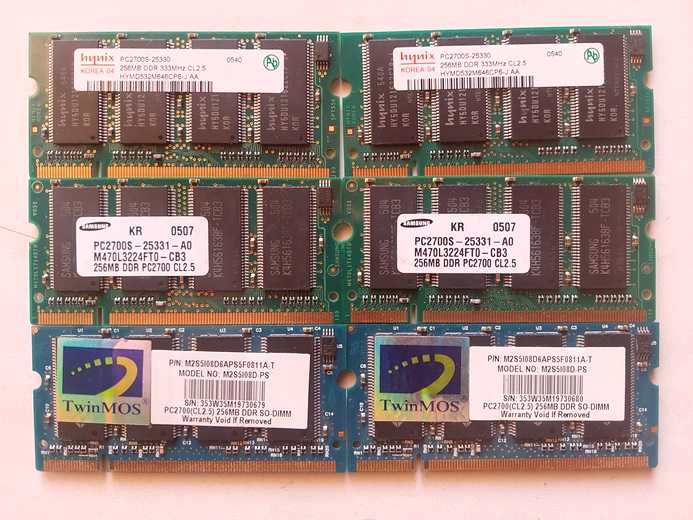 Оперативна пам'ять DDR(DDR1), DDR2, DDR3 для ноутбука