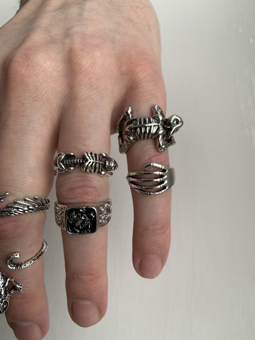Кольцо с изменяемым размером унисекс регулируется кільце скелет череп