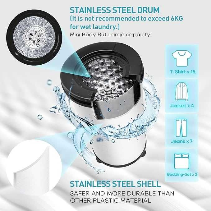 Wirówka do prania Umelome 2800 obr./min, 6 kg, klasa A+++