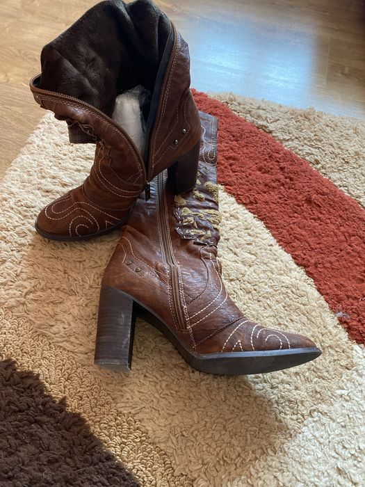 Сапоги демисизонные. Кожанные. Р. 38(39)