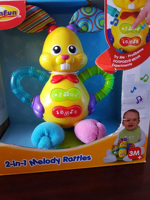 зайчик музикальний розвиваюча іграшка подарунок від 3 міс.
