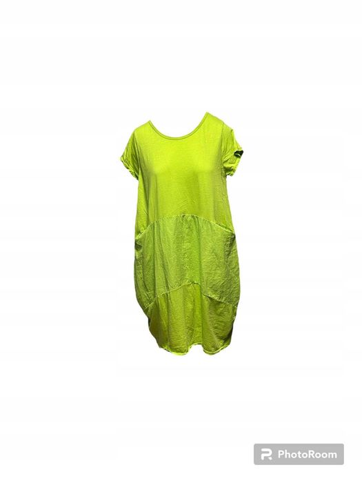 Sukienka Damska Zieleń Limonka Łańcuszek Rozmiar Uni (S-XL) *Italy*