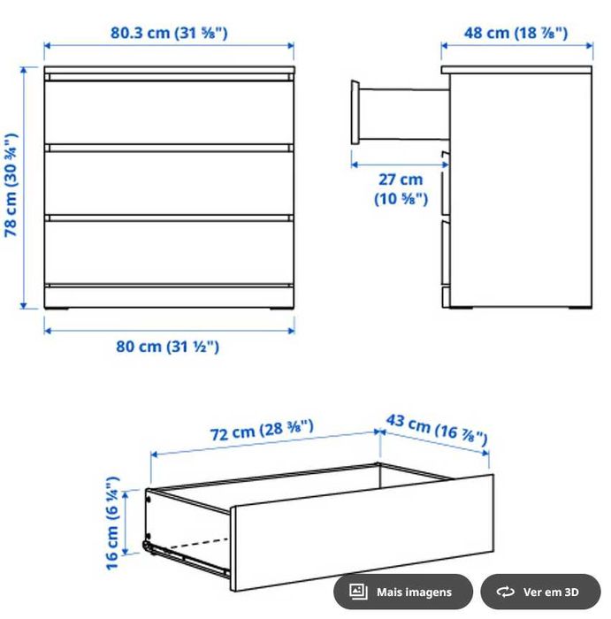 Cómoda branca- IKEA
