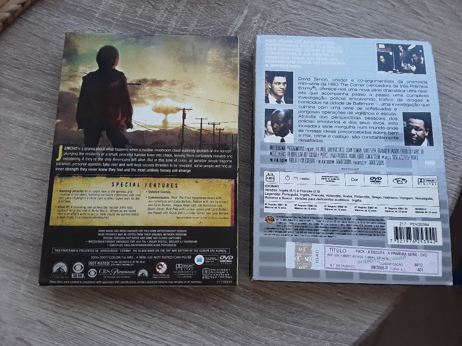 Dvd's originais séries A Escuta, Galactica e Os Escolhidos