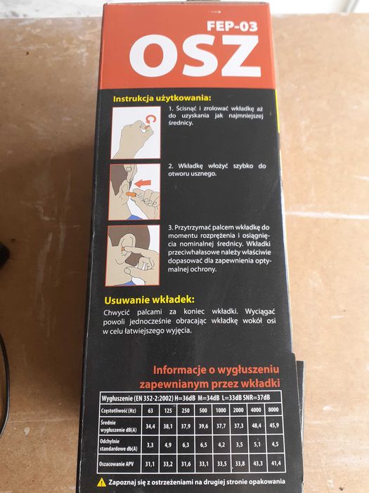 Wkładki przeciwhałasowe