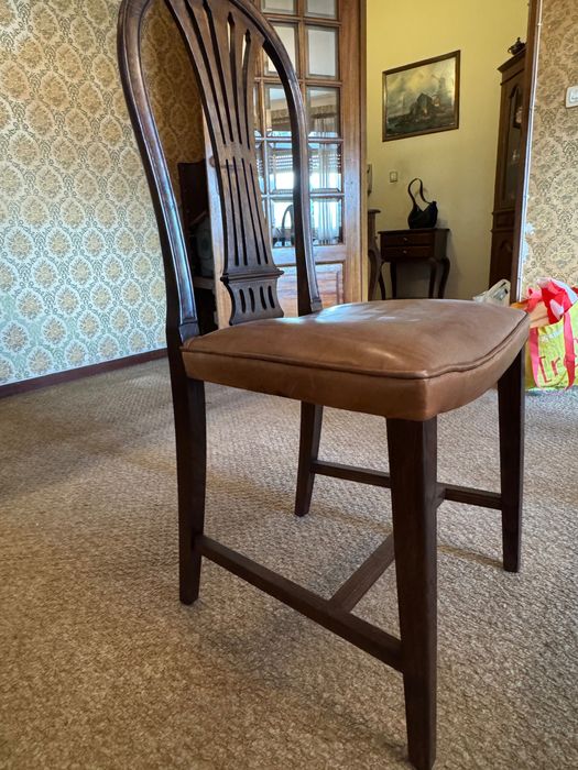 Mesa Jantar + Cadeiras Madeira Castanha