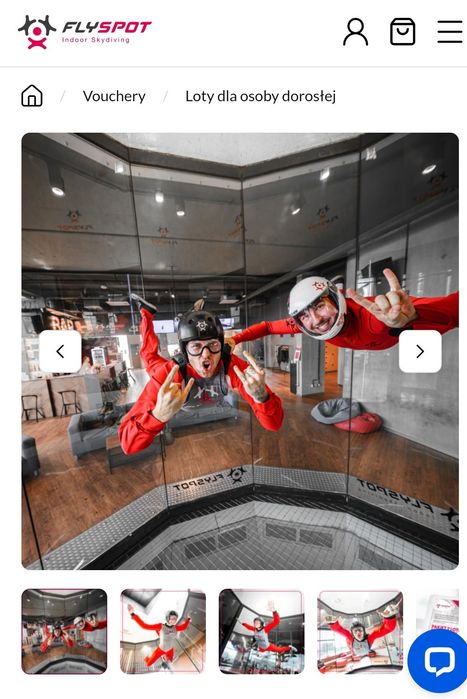 Voucher Flyspot Katowice tunel aerodynamiczny 2 loty dla osoby dorosłej