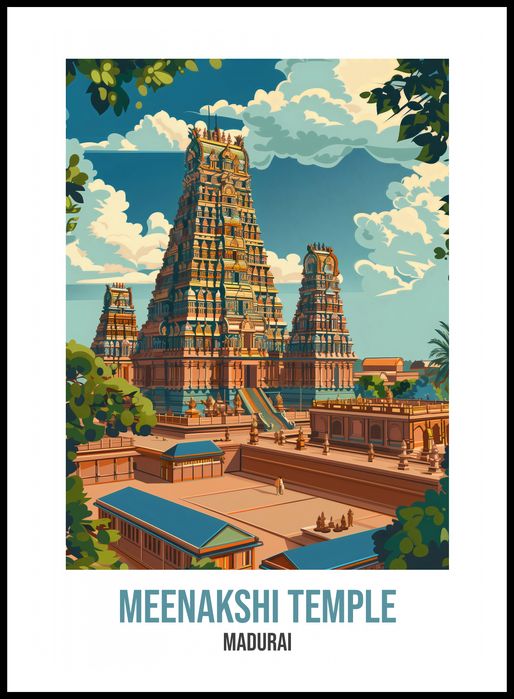 Plakat 64x90cm Meenakshi Temple, Madurai