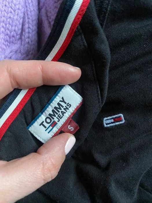 Tommy hilfiger s m bluZka basic czarna do wszystkiego jeans