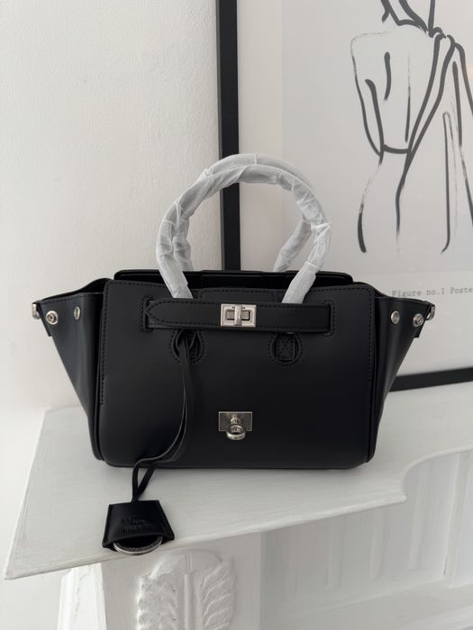 Сумка Balenciaga bel air Black шкіра | золота та срібна фурнітура