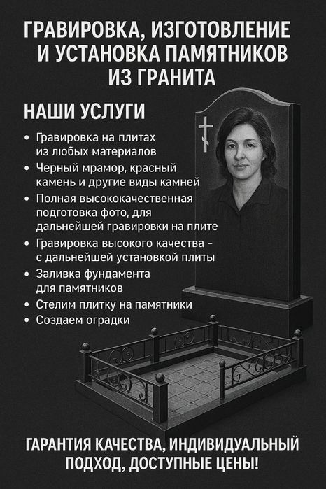 Изготовление и установка гранитных памятников