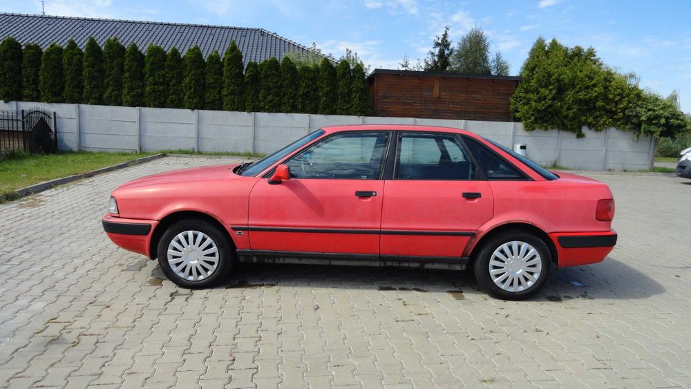 Drzwi lewe przód przednie Audi 80 B4 czerwone