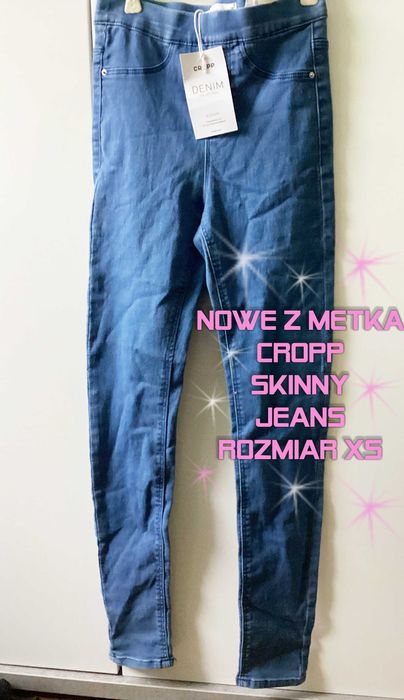 Spodnie skinny leginsy nowe cropp rozmiar XS