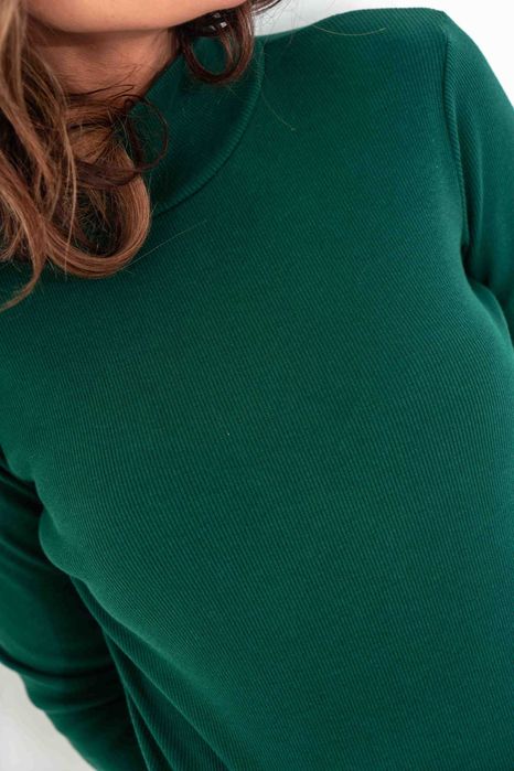 Body Damskie SILLY Prążkowane Butelkowa Zieleń