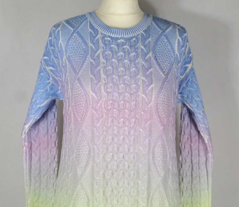SUPERDRY Ombre Rainbow Sweter Damski XS Oversize Oryginalny Super Stan