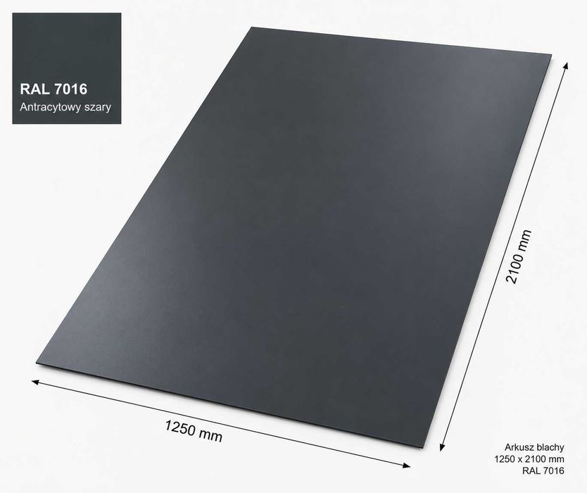 Blacha arkusz 1,5mm 1250x2100 mm ANTRACYT RAL 7016 I GATUNEK OD RĘKI!