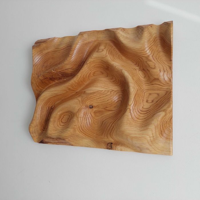 Panel ścienny - fale, 3D, olejowana dekoracja ścienna