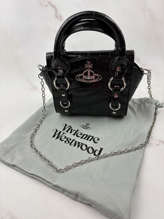 Сумка Vivienne Westwood Betty Mini / Сумочка Вивьен Вествуд / Месенжер Saturn Orb Plane чорна Вівьен Вествуд